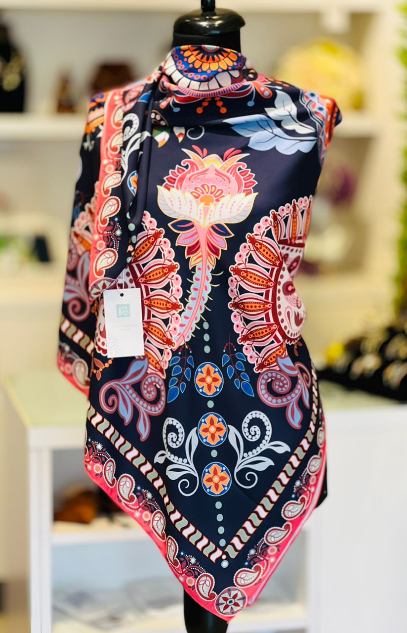 PREMIUM COTTON CHIFFON SCARF - DSCA35 - 130cm * 130cm